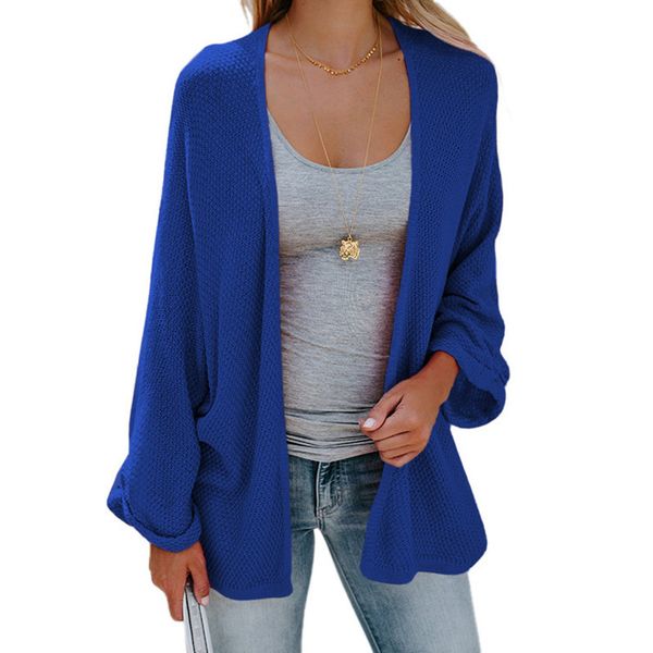 

clothes chic style fashion woman sweat cotton casual computer knitted o-neck cardigans batwing sleeve solid thin sweater, Black