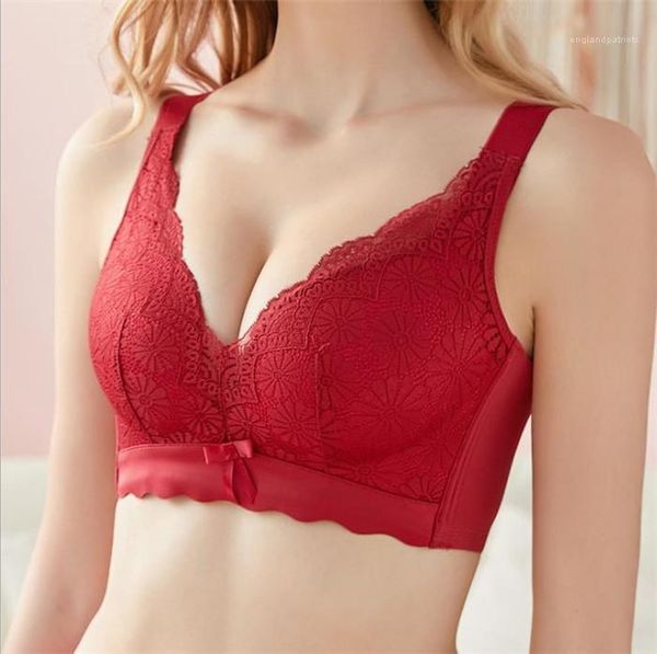 

up bras designer wire solid color bow bra females fashion underwears womens lace push, Red;black