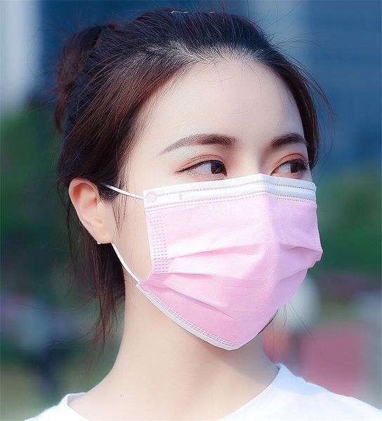

3 white layer masks anti dust pm2.5 breathing dustproof protective care elastic mask black/white/pink 456u