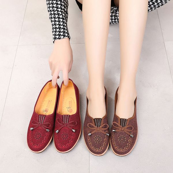 

sapatilha feminina women classic round toe wine red slip on ballet loafers lady fashion wine red summer shoes g5767, Black