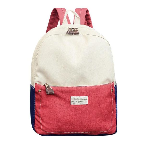 

hit color backpack canvas student shoulder school backpack casual women men travel rucksack