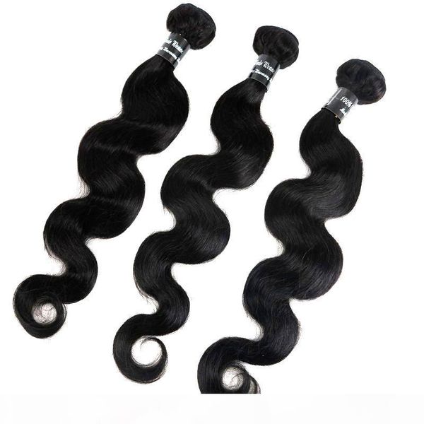 

virgin бразильские волосы переплетений body wave связки 8-40inch необработанные перуанский малазийский индийский remy человеческих волос 8a, Black