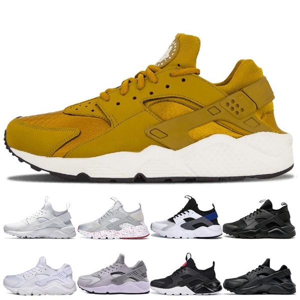 

new men huarache 1.0 4.0 women running shoes mens stripe red black white gold green gray mens sport outdoor sneaker shoes