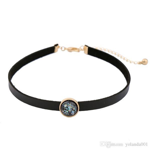 

jewelry europe and the united states jewelry personality wild fresh colorful gemstone necklace necklace, Golden;silver