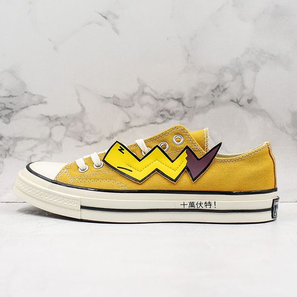 

convase 1970s chuck designer 19ss fujiwara x dsm x pokermon casual shoes yellow skateboard shoes men women cute leisure sneakers, Black