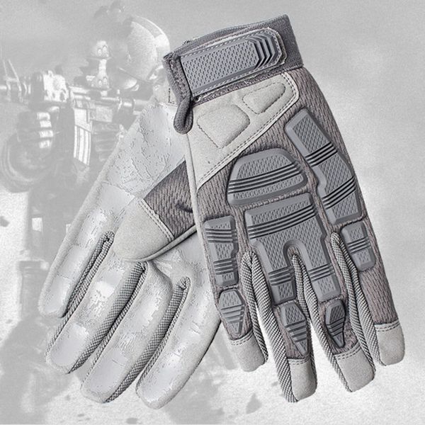 

wholesale-outdoor sports tactical gloves non-slip protection mittens climbing full finger hunting motorcycle gloves, Black