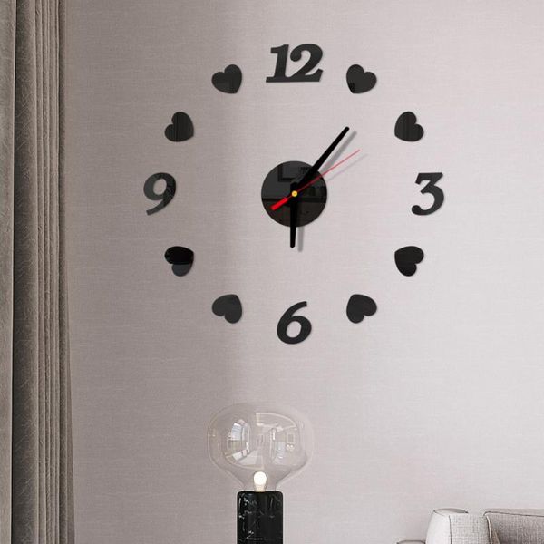 

diy 3d art high-end atmosphere corridor wall stickers home decoration mirror effect brief style still life quartz wall clock