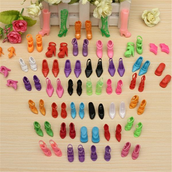 40 paia 80 pezzi di scarpe da bambola moda carino colorato scarpe assortite kit stili diversi accessori per giocattoli per bambini