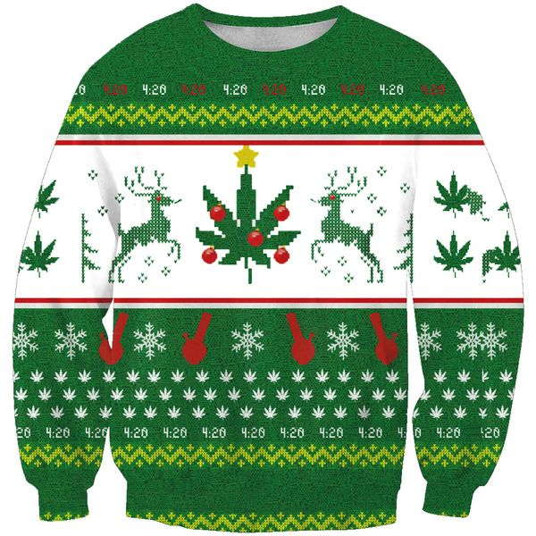 

2019 new men's clothing geometric christmas printing long-sleeved trendy men's clothing printing blouse hoodies, Black