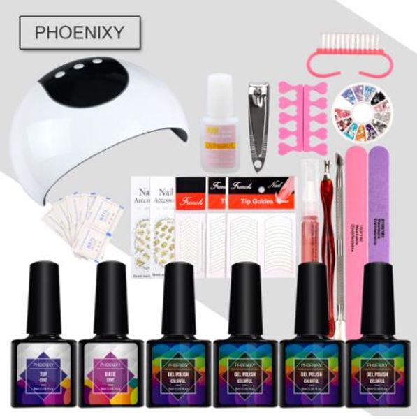 

full manicure set with 24w led lamp for semi permanent varnish nail art tools sets 4pcs gel nail polish set manicure tools set