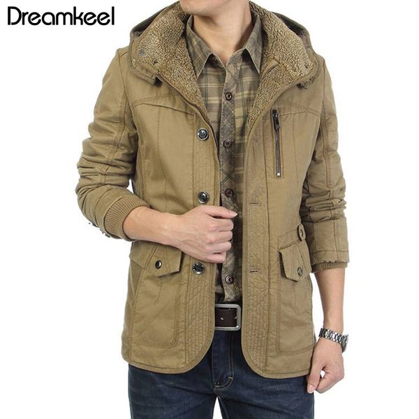 

new clothes casual hooded parkas thick warm winter man mens jackets and coats windbreaker hip hop ropa de hombre 2019 y, Black;brown