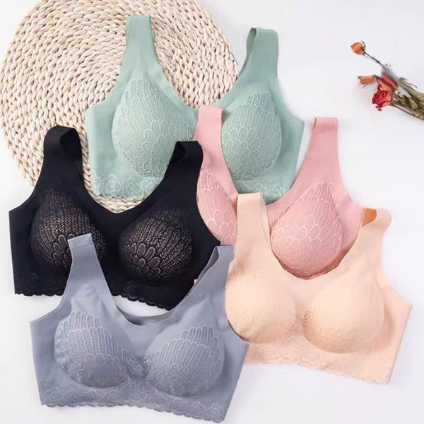 

padded bra womens crop lace bra no rims underwears vest style sports base underwears lingerie intimate, Red;black