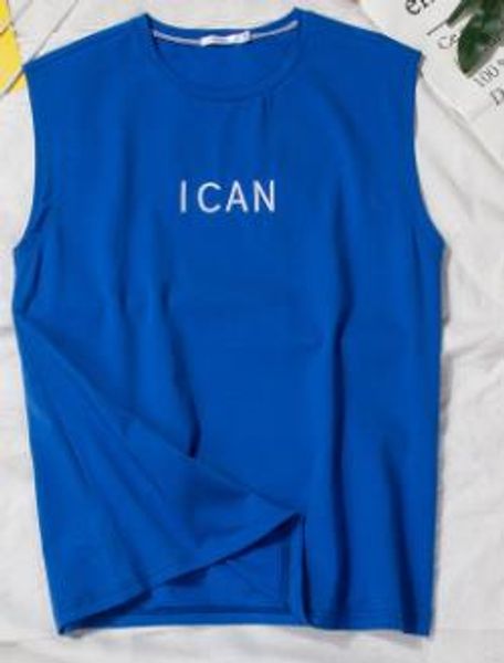 

men boys tank teenager summer 19ss skateboard letters i can embroidery designer tank sleeveless, White;black