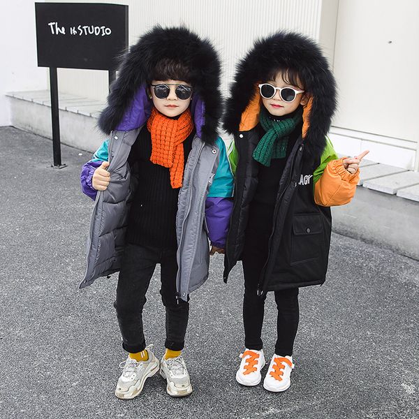 

2019 new style fashion-style cotton-padded children clothes men and women children winter cotton-padded jacket, Blue;gray