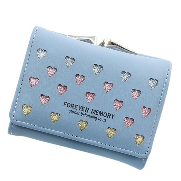 

женская мини-кошелек цвета конфеты в форме сердца короткие бумажник вышивка монет кошелек пакет открытый многофункциональный @ с10, Red;black