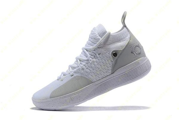 

men's boys sneakers new kd 11 ep white orange foam pink paranoid oreo ice basketball shoes original kevin du xi kd11 sneakers size 7-12, Black