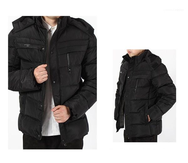 

pockets mens hooded coats casual males clothing mens designer panelled cotton padded jackets fashion zipper mulit, Black;brown