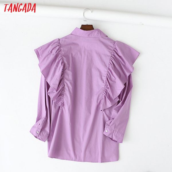 

omen's long blouses & ruffle tangada women turn ruffle down blouse fe... collar cotton clothing sleeve chic shirts shirt blusas oversiz