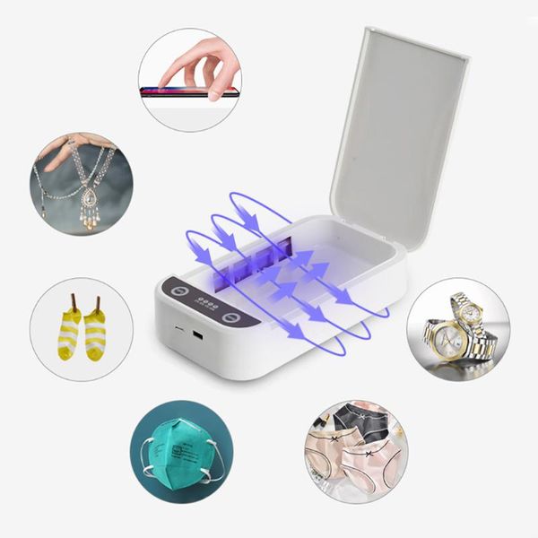 

portable uv sterilizer box portable cell phone uv sanitizer light sterilizer disinfector for face mask keys jewelry cards