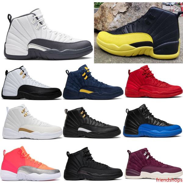 

new 12 12s ovo white dark grey game royal fiba game blue basketball shoes sunrise 12s men taxi flu game french blue fiba sneakers with