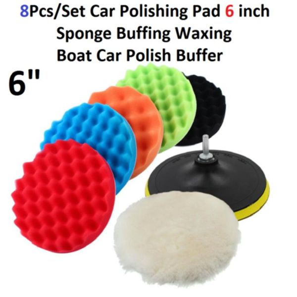 

8pcs/set car wax applicator pad polishing sponge car polishing pad 6 inch sponge buffing waxing boat polish buffer