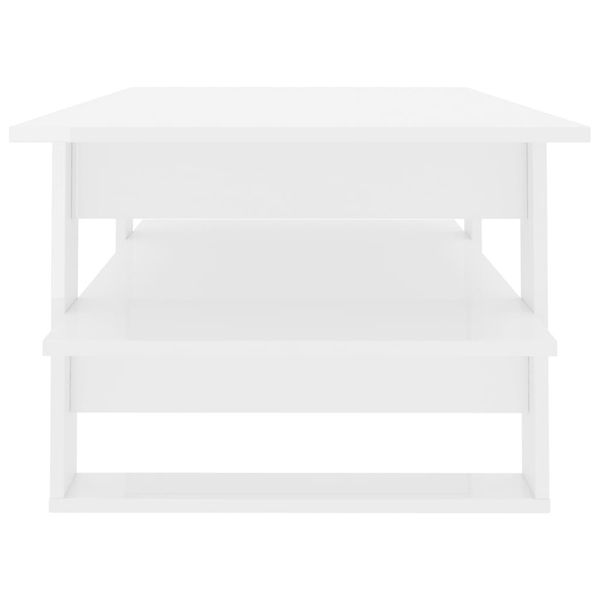 

журнальный столик high gloss white 110x55x42 cm лдсп мебель для столовой