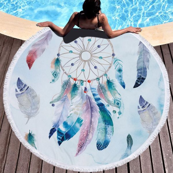 

thick round tassel dream catcher beach towel swimming shawl outdoor mat