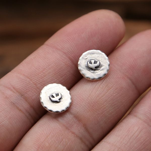 

Brand new 925 sterling silver jewelry American hand-made designer antique silver eagle stud earrings for men women