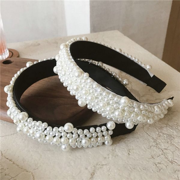 

79g weight broadside gorgeous pearl hair bands hair style with headbands sale fancy hair bands for babies bhdpg, Black;brown