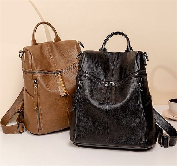 

2020 casual fashion backpack female new european and american simple wild personality anti theft large capacity travel backpack in