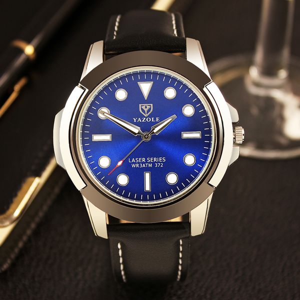 

yazole 2019 new water-ghost series quartz watch fashion leisure sports style men watches with luminous function water resistant, Slivery;brown