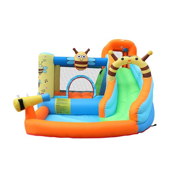 

new fun inflatable castle kids inflatable water slide with pool water spray gun kids inflatable water slide air jumping castles outdoor