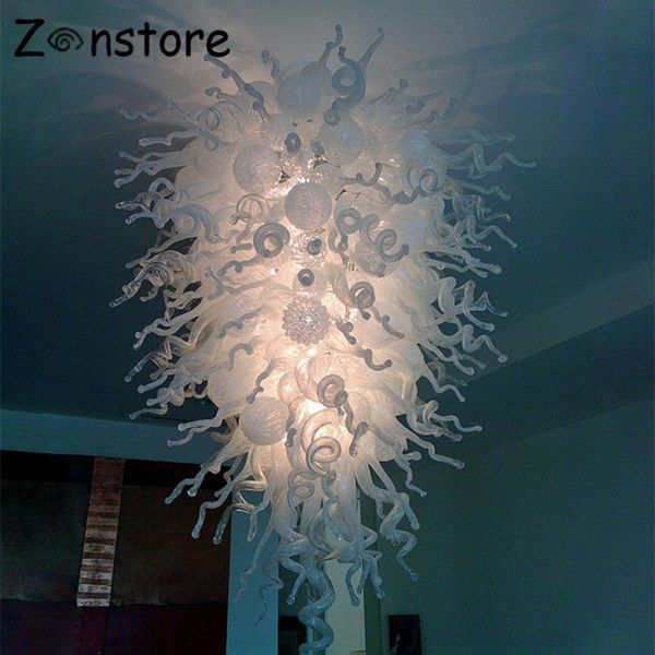 

large interior glass decorative lighting led modern ceiling hanging decorative hand blown art white murano glass chandeliers