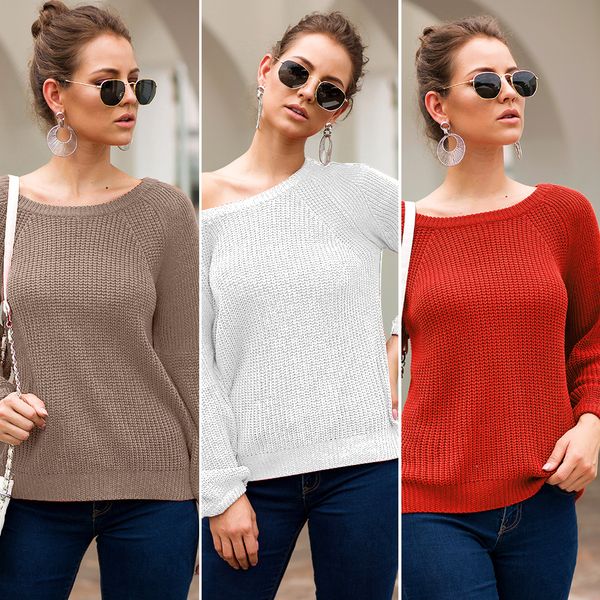 

свитера с длинными рукавами женские batwing рукавом свободный пуловер свитер джемпер свободные туники топ, White;black