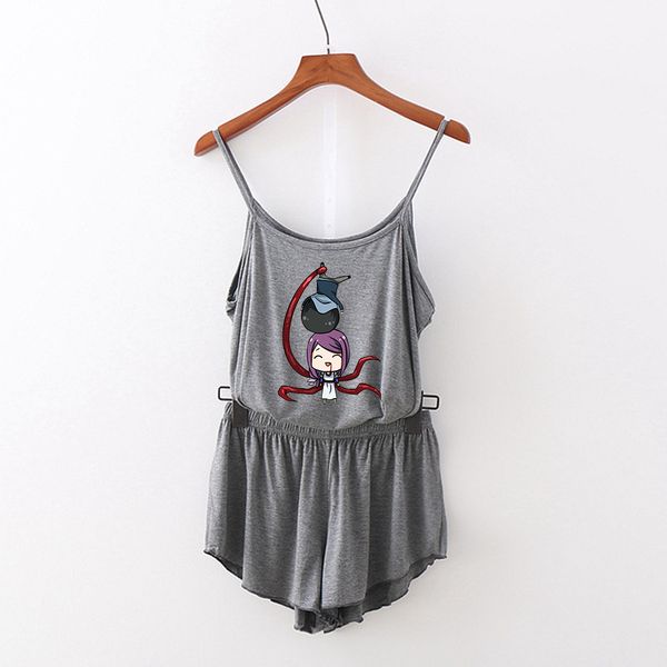

tokyo ghoul women two piece set fashion summer sleeveless vest+shorts 2019 harajuku casual streetwear clothes, White