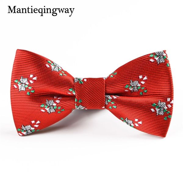 

mantieqingway baby christmas bow ties for boys girls shirt snowflake pattern polyester bowties for child christmas ties gifts, Black;gray