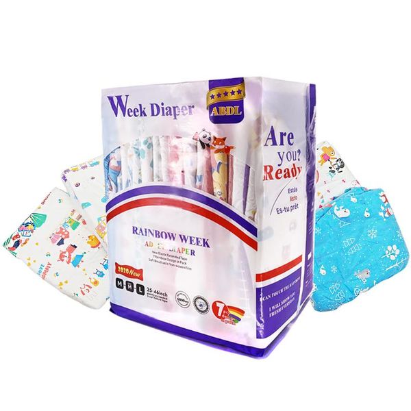

ten@night rainbow weekly diaper abdl extra large size baby diaper stretchy waist ddlg daddy girl 7pcs in a pack