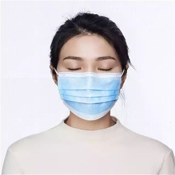 

dhl ship 100 1pcs wholesale mascherine safety masks dust blue black mouth3 layer winter face mask non woven 3tpr