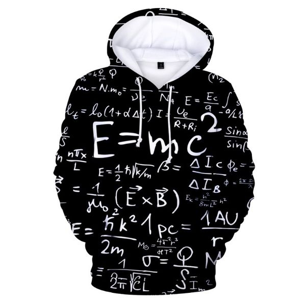 

мужские свитера черная дыра эйнштейна mass e = mc2 цифровой печати 3d hooded свободные свитера, Black