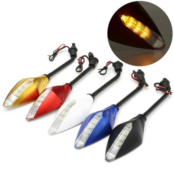 

1 pair 10mm motorcycle rearview side wind mirror led indicator light turn signal