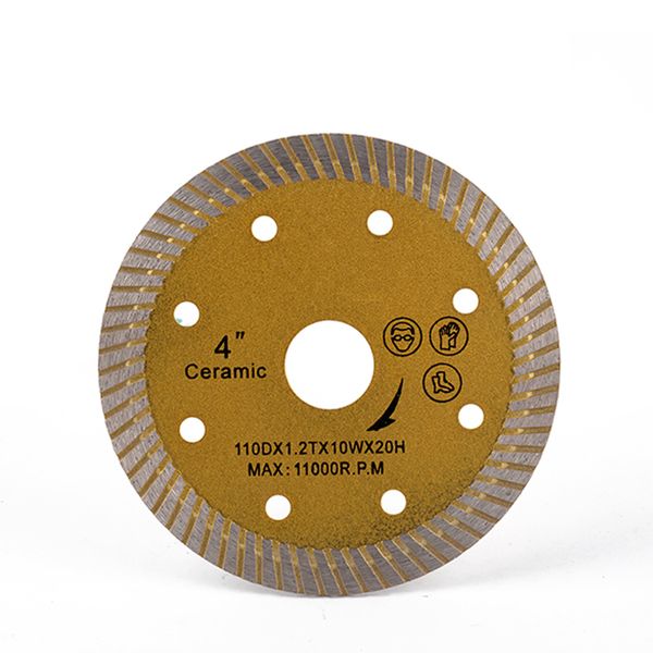 Telhas cerâmicas Turbo Diamond Saw Blades 4,3 Polegada D110mm Disco de Borda Contínua Sinterizada Corte Rápido sem Lascar 10 PCS