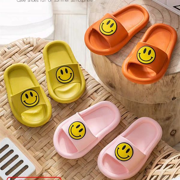 

2020 new children' cartoon slippers summer unicorn indoor and outdoor parent-child eva shoes children' smile slippers so011, Black;grey