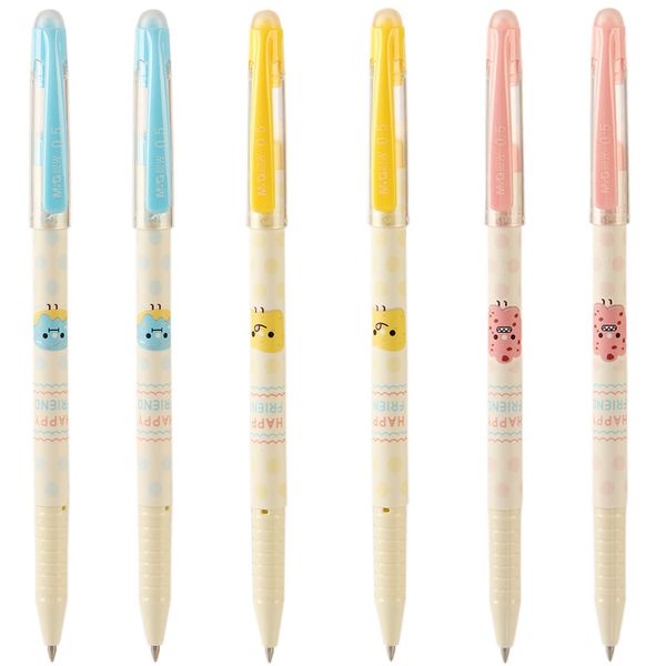 

6 pcs student erasable pen 0.5mm erasable school supplies writing black/crystal blue 3 kinds of appearance a9002