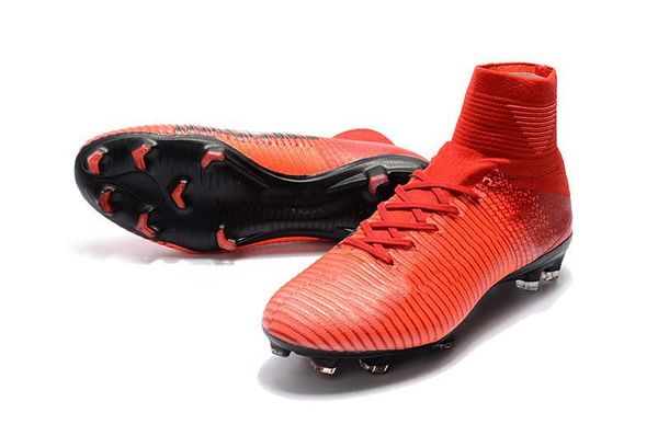 

2019 mens/woman/kids football boots superfly v tf/ic/fg cr7 red soccer shoes