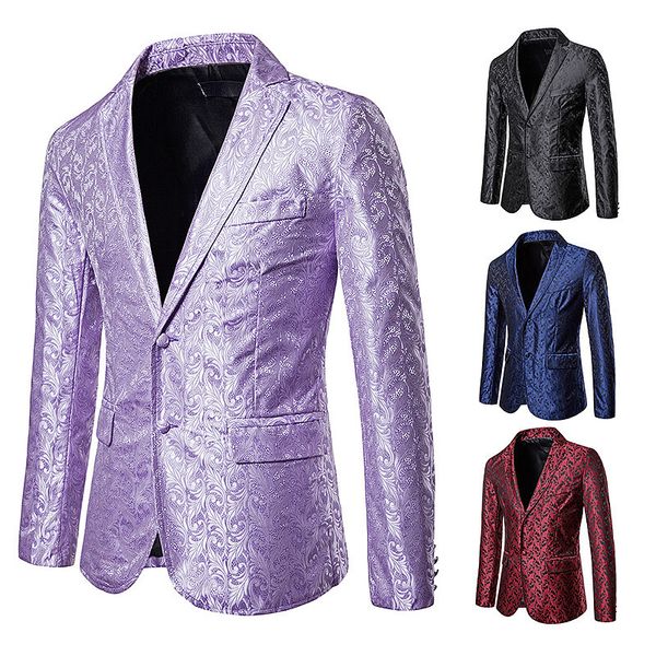 

new men designs black velvet gold flowers sequins suit jacket fashion lapel blazer dj club stage singer dance clothes coat, White;black