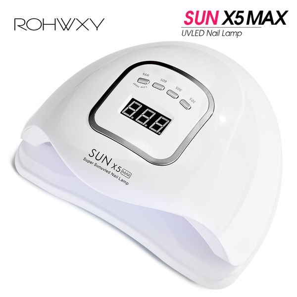 

rohwxy 36/80w led uv lamp nail dryer 45pcs leds lamp for nails curing uv gel nail polish lcd display with sensor