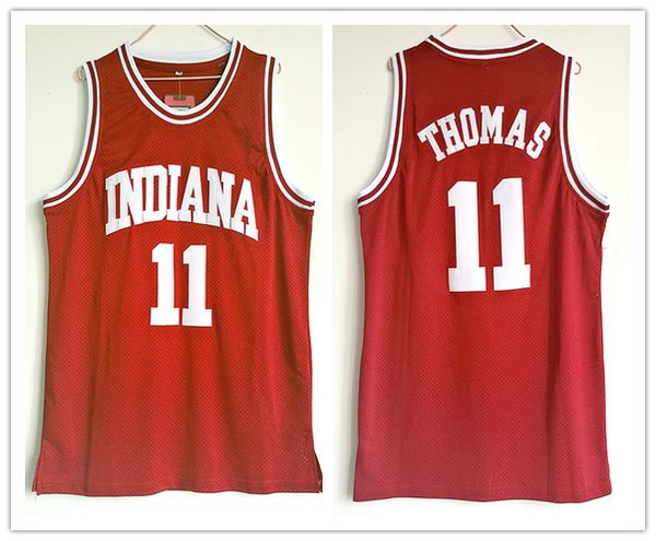 

custom made indiana hoosiers college #11 isiah thomas man women youth basketball jerseys size s-5xl any name number, Black;red