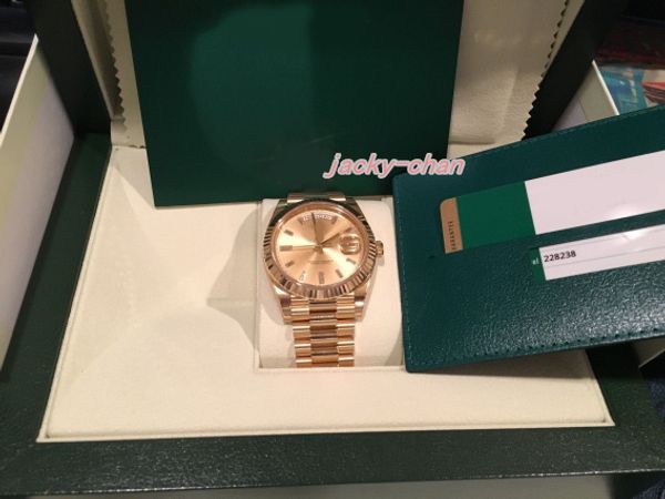 

Upgraded ver ion luxury date pre ident 40mm 18k gold 228238 champagne diamond automatic eta 2813 movement men watch