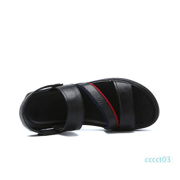 

zero more beach sandals slip on sandals for men solid black men sandalias classic summer split leather ct3