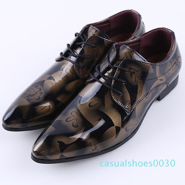 

patent leather men classic shoes men formal men dress shoes mens casual carved openwork large size 47 48 ayakkabi zapatos de hombre c30, Black